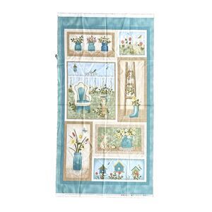 Quilt Panel My Secret Garden Cheryl Haynes Cotton Benartex Bird Houses 7680